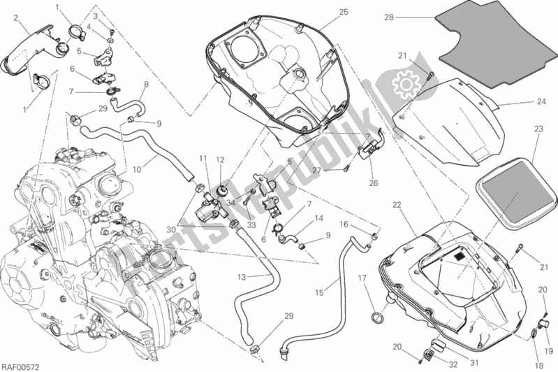 Alle onderdelen voor de Inname van de Ducati Diavel Xdiavel Sport Pack Brasil 1260 2019